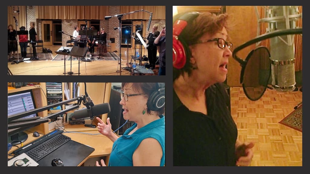 image montage of vocalists in the studio